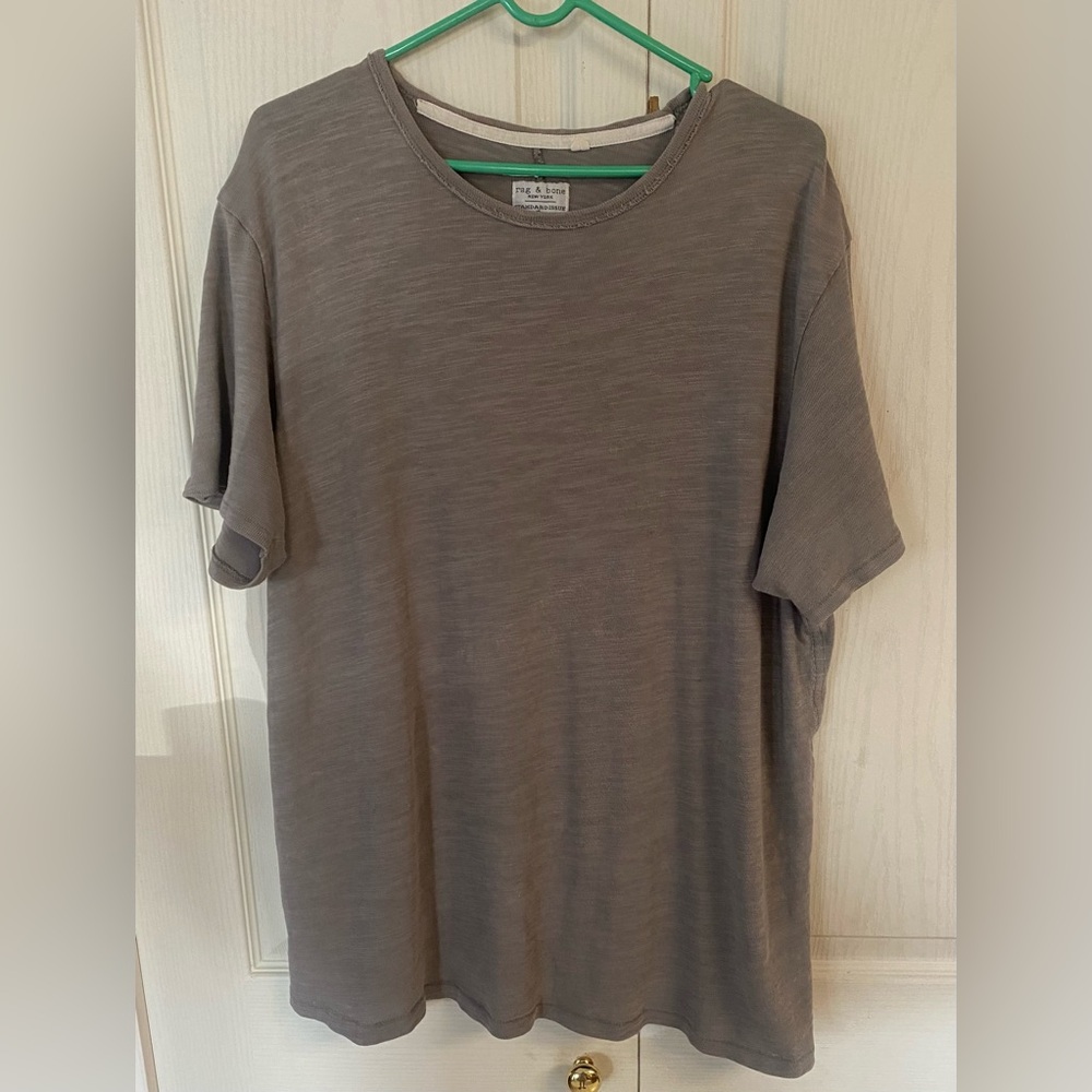 Rag & Bone Mens Classic Fit Short Sleeve T-Shirt Grey Size Large